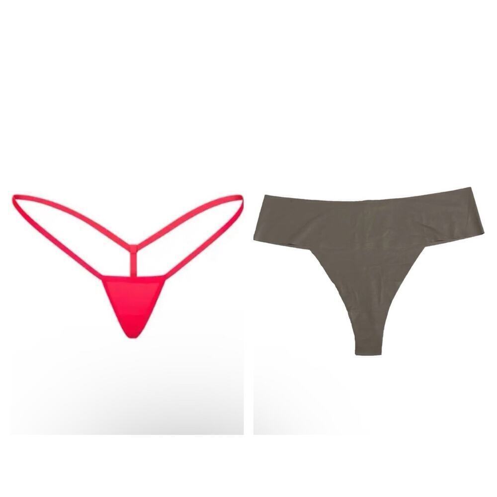 Lot Of 2 SKIMS Underwear Womens 3X Thong Panties Smoothing Stretchy Soft NWT